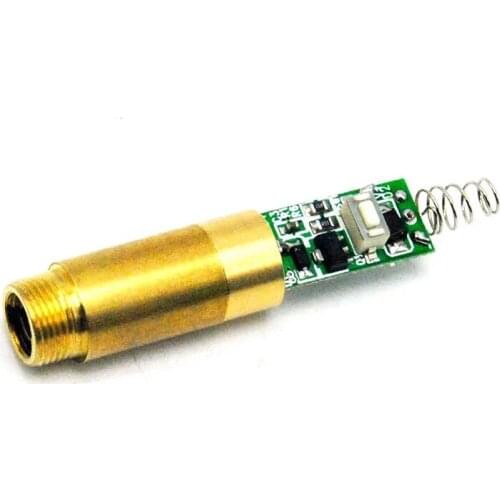 5mw Industrial/Lab 532nm Green Dot Ray Laser Diode Module w Spring & Driver