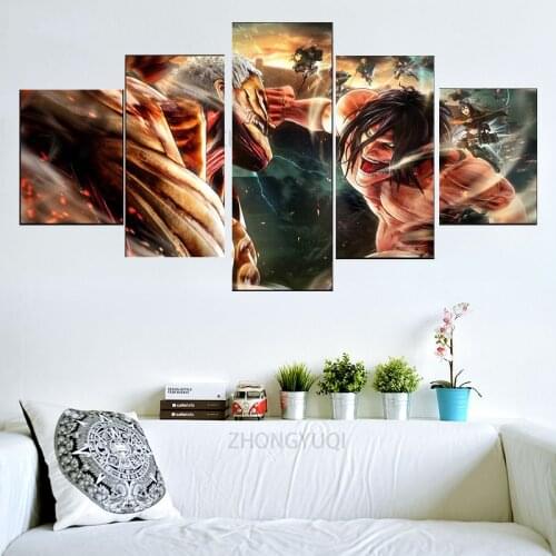 5 Panels Vintage Canvas Art Wall Decor Turbine Plane Propeller Jet Engine Closeup Framed Airplane Decor for Living Room Ready to