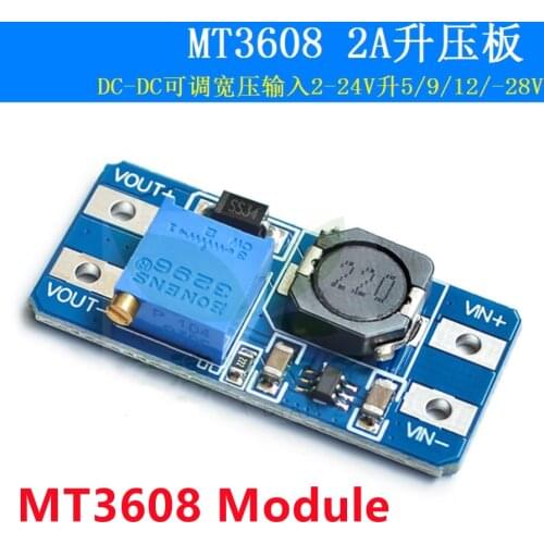5pcs MT3608 DC-DC Step Up Converter Booster Power Supply Module Boost Step-up Board MAX output 28V 2A for arduino diy kit