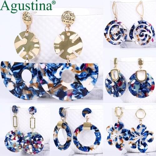 Agustina Acrylic earrings fashion jewelry blue earrings women drop earrings geometry long earring bohemian earings luxury boho