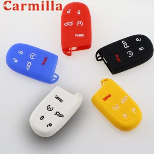 Car Silicon Key Case Cover Cap Set Sticker Sleeve Skin for Jeep Renegade Hard Steel 2016 2017 Smart Remote Protect Accessories
