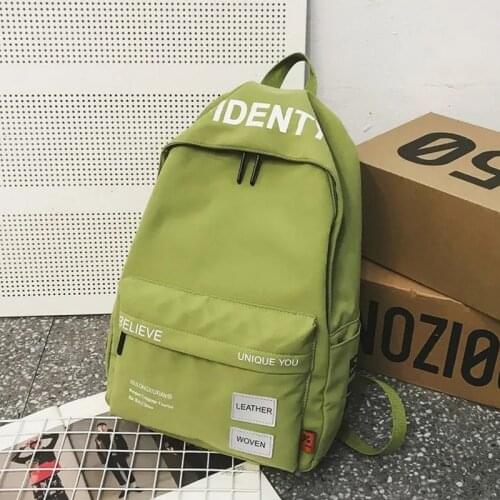 Big Women Backpack for Teenage Girls School Bags Boy Teen College Style Back Pack Youth Casual Bagpack Nylon Solid Black Backbag