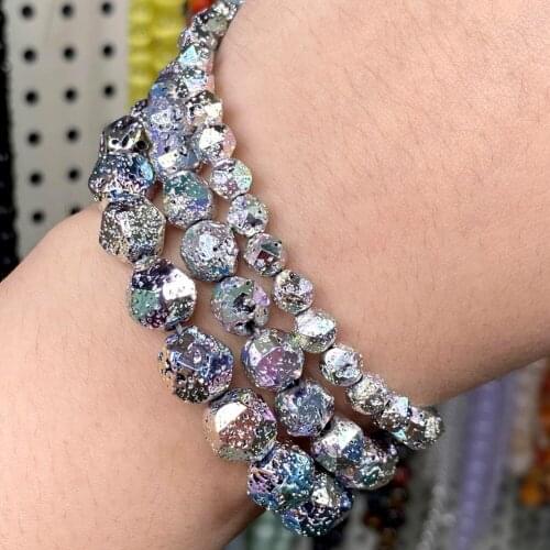 Multicolor Hematite Stone Volcanic Rock Faceted Beads Loose Spacer Stone Beads Necklace Bracelet Accessories For Jewelry Making