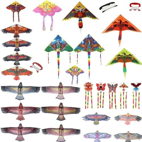 Colorful Rainbow Butterfly Kite Long Tail Nylon Outdoor Kites Flying Toys For Children Kids Surf Kite Line Outdoor Sports Toy