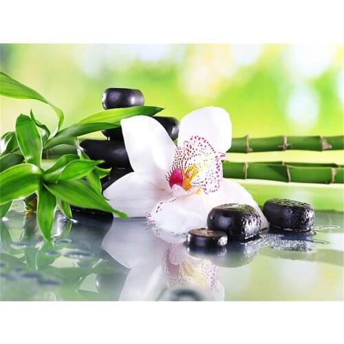 Orchid Flower DIY 11CT Embroidery Cross Stitch Kits Needlework Craft Set Cotton Thread Printed Canvas Home Decoration Room