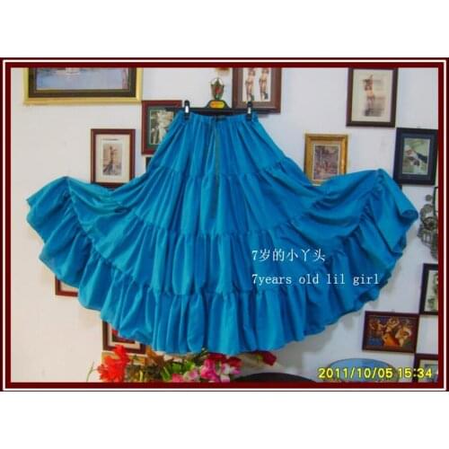 Cotton 4Tiered 18Yards Ats Gypsy Tribal Belly Dance Skirt EH49