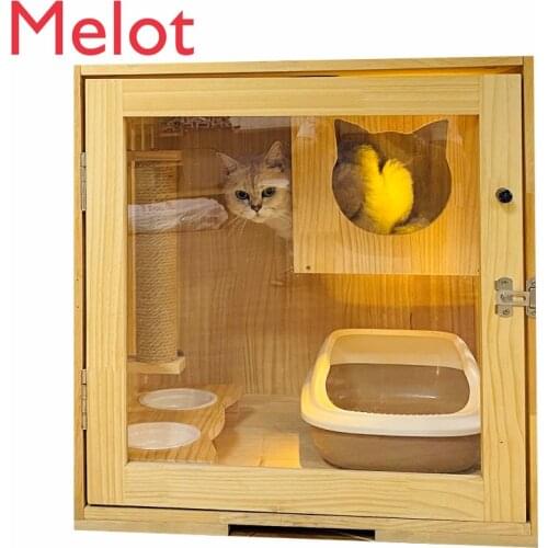 Cat Villa Solid Wood Cat Cage Luxury Cat Nest Cattery Cat House Cat Bed Cat Showcase Free Access Cat Apartment