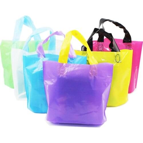 Custom Plastic Bags with Company Design Logo Print Shopping Garment Bag Gift Tote Bags 500Pcs/Lot