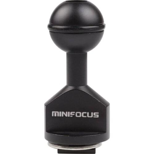 MINIFOCUS 1'' Ball Adapter with Cold Hot Shoe For Underwater Camera Arm Tray System Diving Photography Housing