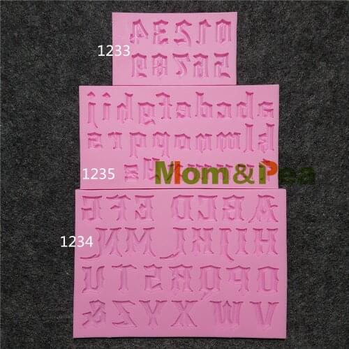Mom&Pea 1233-35 Free Shipping Numbers & Letters Silicone Mold Cake Decoration Fondant Cake 3D Mold Food Grade