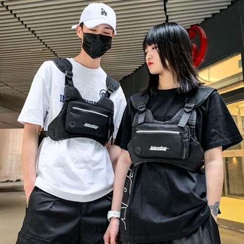 Men Chest Rig Bags For Women Hip Hop Streetwear Waist Bags Tactical Vest Male Tactical Chest Bag Casual Fanny Pack Phone Pocket