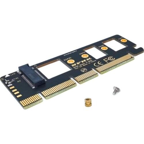 New Arrival Aluminium Alloy Shell Led Expansion Card Computer Adapter Interface NVMe PCIe M.2 NVMe SSD To PCIE 3.0 X16