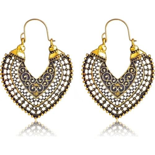 New Fashion Bohemia Sculpture Hollow Heart Drop Dangle Earrings For Women Girls Party Accessories Jewelry Couple Gift Wholesale