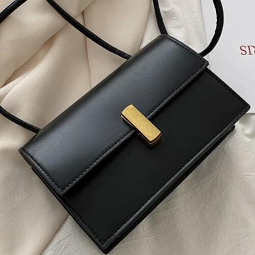 Solid Color Envelope Flap Crossbody Bags For Women 2021 Simple PU Leather Womens Designer Handbag Travel Shoulder Messenger Bag