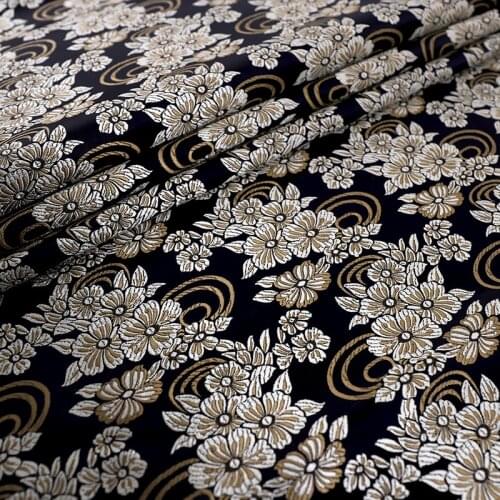 Brocade fabrics flower pattern cloth satin material DIY bag decorative
