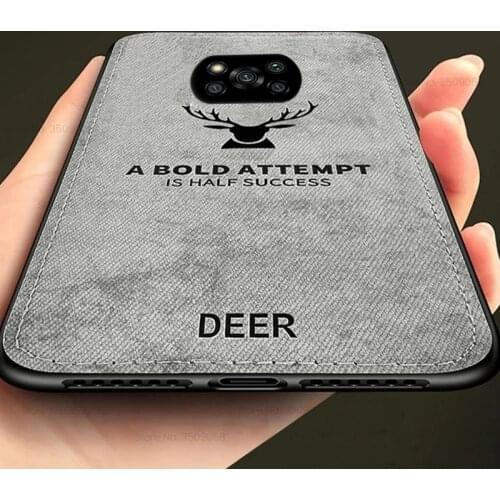 Poxo Poko Litte X 3 Case 3D Deer Pattern Classic Fabric Cloth Cases for PocoX3 Poco X3 Pro NFC GT TPU Soft Silicone Bumper Coque