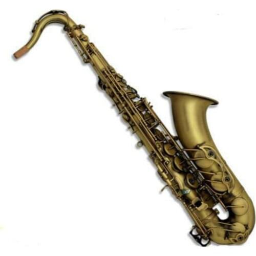 Professional Bb Tune Brass Tenor Saxophone Matte Antique Copper Abalone Music Instrument Shell Button Sax With Mouthpiece Case