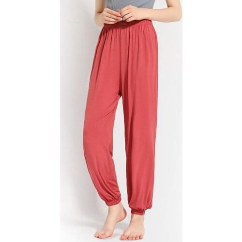 Spring And Summer Womens Modal Fabric Long Style Pants Home Pants Solid Color Simple Legged Pyjamas Mosquito Proof Pants