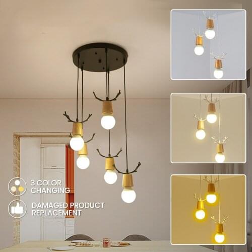 Modern Chandeliers Led Lamp Nordic Ceilling Lamp for Home Living Room Bedroom Antlers Droplight Simple Decoration