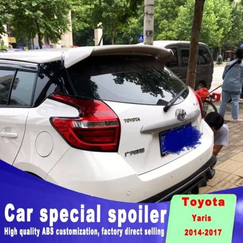 New design for toyota Yaris spoiler 2014 to 2017 year high quality ABS Primer Tail Trunk Lip Wing Rear window Spoiler Decoration