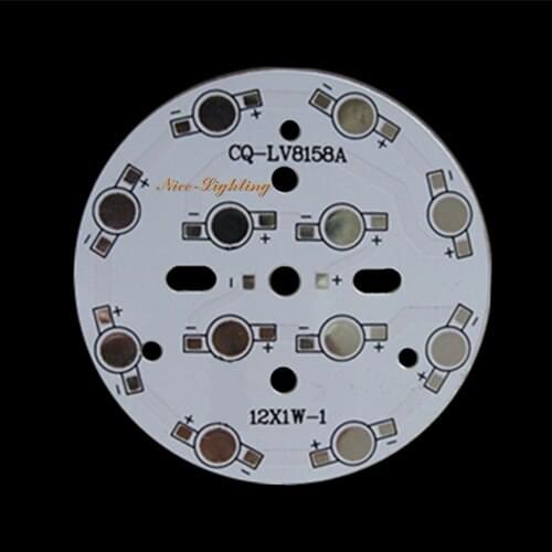 12W LED Aluminum Base Plate, 12x1w Anodized PCB, 78mm Diameter, High Power Heat Sink Panel
