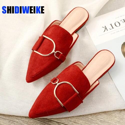2021 Spring Designer Outdoor Shoes Woman Mules Flat Slippers Sandalias De Verano Para Mujer Zapatos de mujer calzado AC876