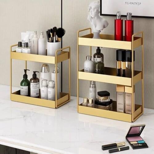 Large Capacity Double Layers Sundries Storage Rack Cosmetic Organizer Box Perfume Display Shelf Kitchen Bathroom Jewelry Stand