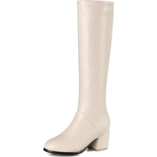 Big Size 9 10 11-14 thigh high boots knee high boots over the knee boots women ladies boots Side zipper knee length