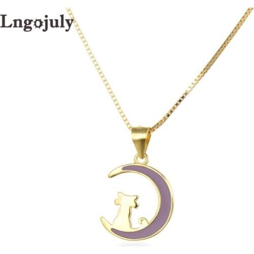 Fine Jewelry Genuine 925 Sterling Silver Moon Pendant Necklaces For Women Anniversary Wedding Engagement Silver 925 Jewelry Gift