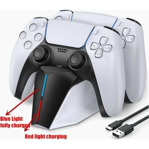2021 Charger For PlayStation5 Wireless Controller Type-C USB Dual Fast Charging Cradle Dock Station For PS5 Joystick Gamepads