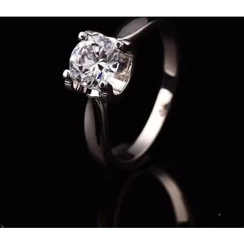 Classic S925 Sterling Silver White Gold Plated Women Rings 0.5ct-3ct Moissanite Wedding Rings D Color Fine Jewelry