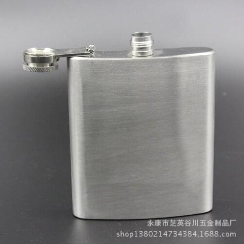 100pcs/lot Portable Stainless Steel 7oz Hip Flask Flagon Whiskey Wine Pot Bottle Gift Free Shipping