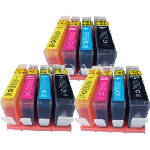 12 Compatible printer cartridges for HP 364 XL Deskjet 3520 3522 Officejet 4610 4620 4622 with Chip