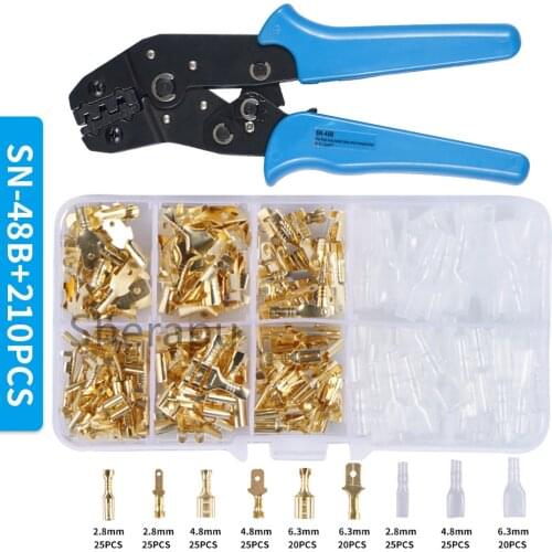 270/150/150pcs 2.8/4.8/6.3mm Crimp Terminals Insulated Seal Electrical Wire Connectors Crimp Terminal Connector Assortment Kit