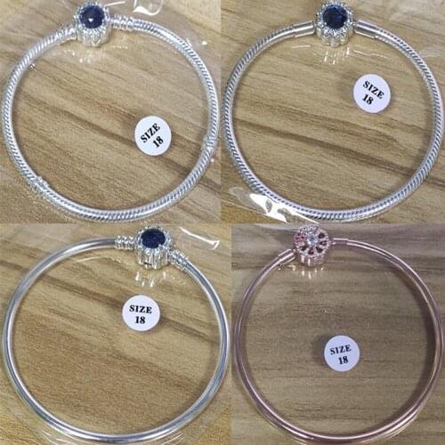 2020 New Pan Bracelet 925 Sterling Silver Pink Fan And Blue Starry Sky Bracelet Suitable For Wedding Ball Gift Women Jewelry