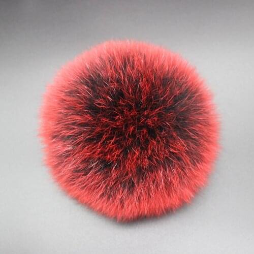 DIY 14cm big Fox Fur pompoms Fluffy Fur balls for knitted hat cap winter beanies keychain and scarves real fur pom poms