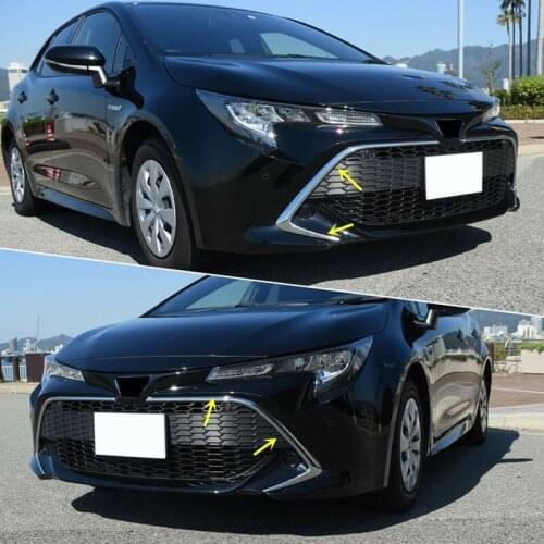 For Toyota Corolla Hatchback 2019 2020 Chrome Front Grille Frame Cover Trim 2pcs