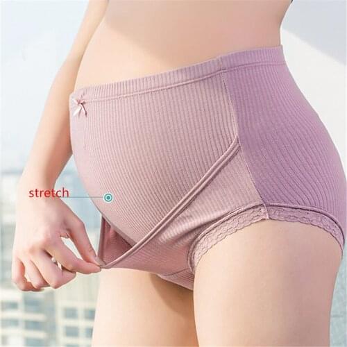 Double Layers Panties 3 XL 70-80 Kg Adjustable Pregnant Woman Underwear Pregnancy Lace Panties For Women Maternity Clothing