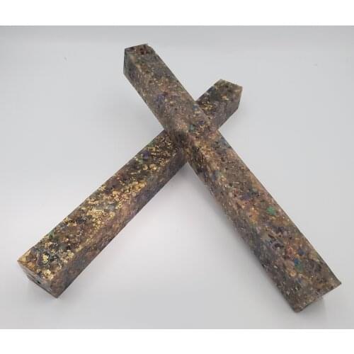 30X300MM Noctilucent resin with Gold foil plastic pen blank