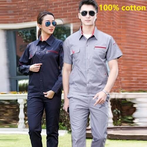 Cotton Work clothing set men women work coverall car workshop air condition electrical installation mechanical repairmen uniform