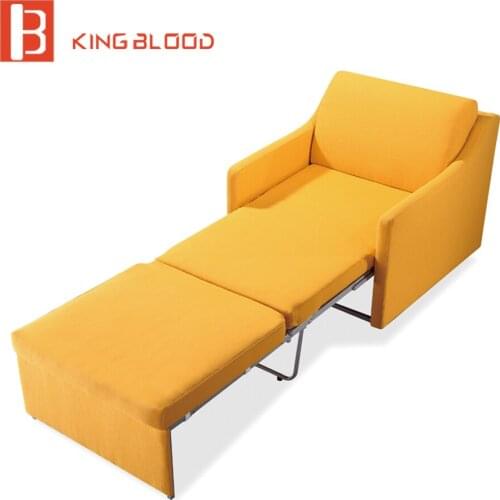 China living room furnitures functional orange fabric single sofa bed