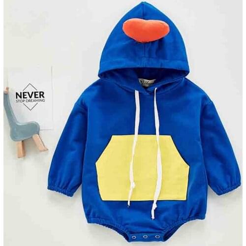 Autumn Baby Boys Bodysuits Korean Cute Love Heart Hooded Baby Bodysuits Baby Girls Long Sleeve Jumpsuit Kids Toddler Clothes