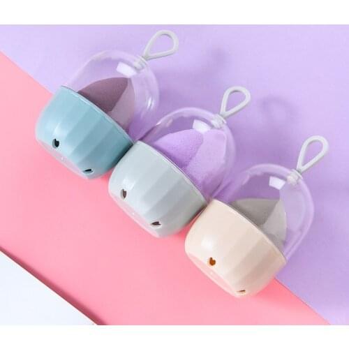 Beauty Sponge Stand Puff Storage Case Makeup Blender Puff Holder Empty Cosmetic Egg Shaped Rack Transparent Puffs Drying Box