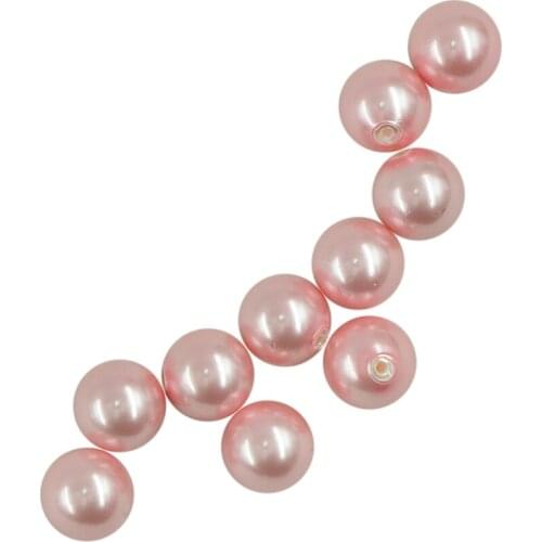 10Pcs Half Drilled Round Freshwater Shell Pearls Beads Fashion Jewelry for DIY Ring Earrings