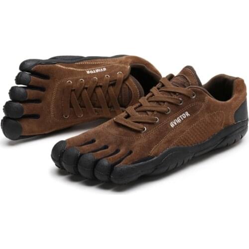 Lightweight mens and womens five-finger shoes 5 toe leather sneakers quick-drying walking shoes non-slip upstream shoes