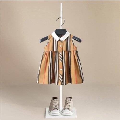 Summer 1-5 Years Baby Girls Sleeveless Stripe Dresses Clothes Kids Summer Princess Dress Children Party Ball Pageant Dress