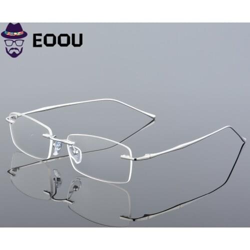 Rimless 100% Titanium Design Men Opticas Glasses Prescription Spectacles Oculos Eyewear Glasse Frame