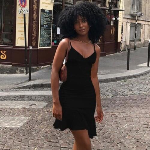 Spaghetti Straps Ruffles Mini Dress Club Party Elegant Sleeveless Slip Womens Summer Sundress Outfits Holiday