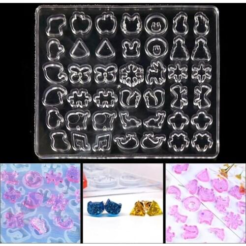 Small Mix Shape Earring Stud Set UV Resin Epoxy Silicone Molds Making Cabochon Decorative Craft Jewelry Making Mold