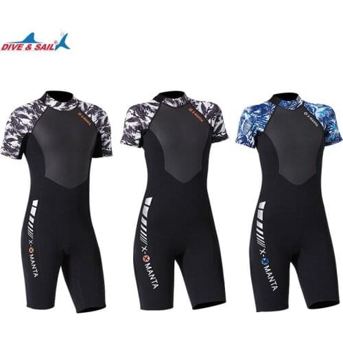 1.5mm Neoprene Wetsuit Swimwear UPF50+ Short Sleeve Diving suit One-piece Snorkeling Surfing Sailing Clothing Full Suit for Swim